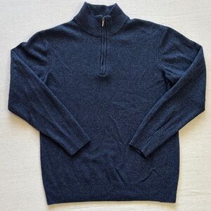 EMI MAGLIA Men's Classic Navy Zip-Up Sweater